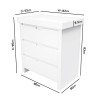 White Pine Wood Changing Unit with 3 Handleless Drawers - Mason