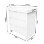 White Pine Wood Changing Unit with 3 Handleless Drawers - Mason