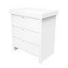 White Pine Wood Changing Unit with 3 Handleless Drawers - Mason