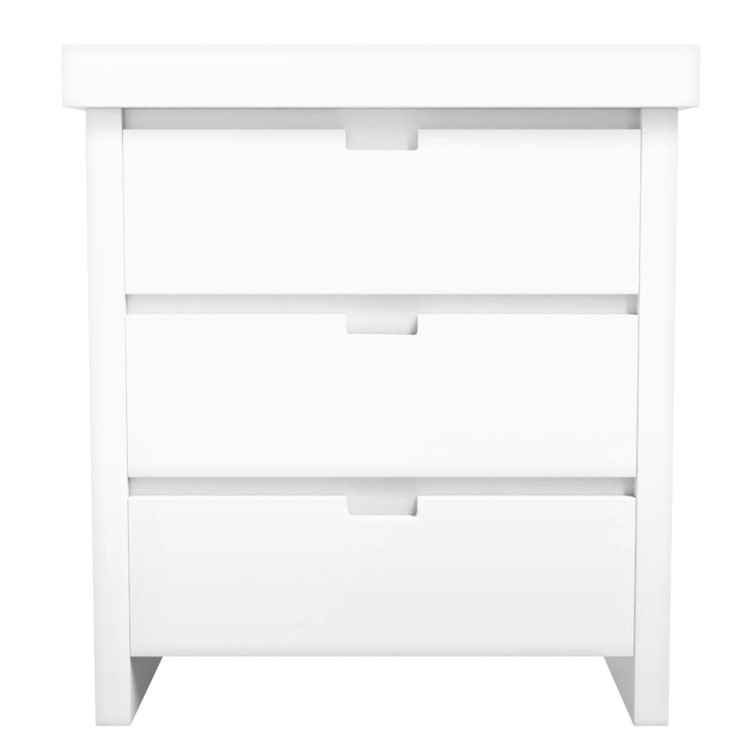 White Pine Wood Changing Unit with 3 Handleless Drawers - Mason