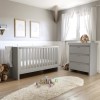 Light Grey Pine Wood Convertible 2-in-1 Cot Bed - Mason