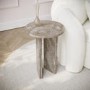 Round Beige Marble Side Table - Matilda