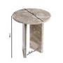 Round Beige Marble Side Table - Matilda