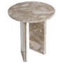 Round Beige Marble Side Table - Matilda