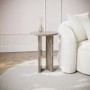 Round Beige Marble Side Table - Matilda