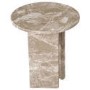 Round Beige Marble Side Table - Matilda