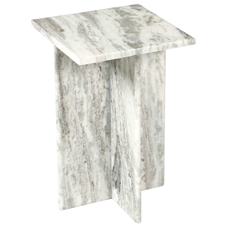 Square White Marble Side Table - Matilda