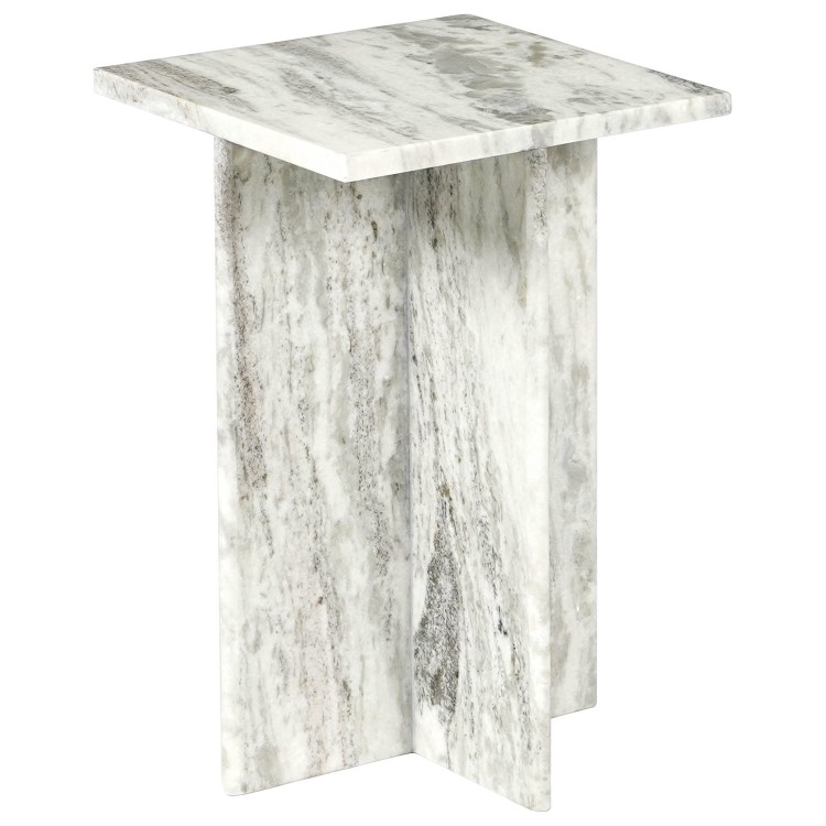 Square White Marble Side Table - Matilda