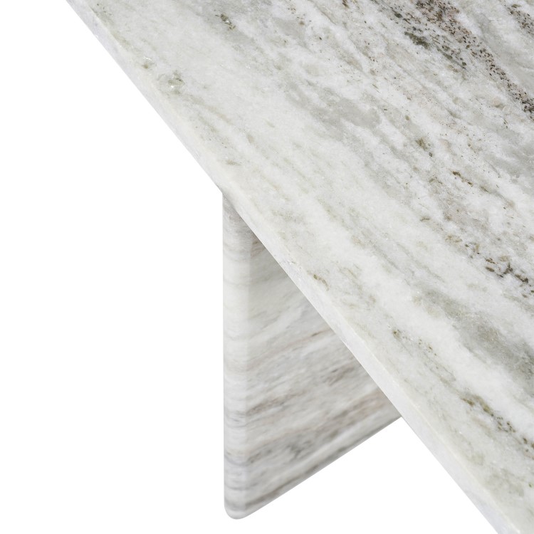 Square White Marble Side Table - Matilda