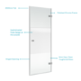 800mm Ribbed Glass Left Hand Hinged Shower Door 8mm Glass - Matira