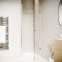 800mm Ribbed Glass Left Hand Hinged Shower Door 8mm Glass - Matira