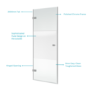 GRADE A1 - 800mm Fluted Glass Right Hand Hinged Shower Door 8mm Glass - Matira