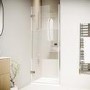 GRADE A1 - 800mm Fluted Glass Right Hand Hinged Shower Door 8mm Glass - Matira