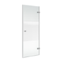 ONLY OPENED - Chrome 8mm Fluted Glass Hinged Shower Door 800mm Left Hand - Matira