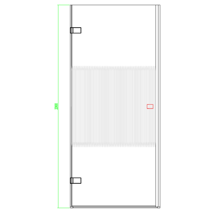 GRADE A1 - 800mm Fluted Glass Right Hand Hinged Shower Door 8mm Glass - Matira