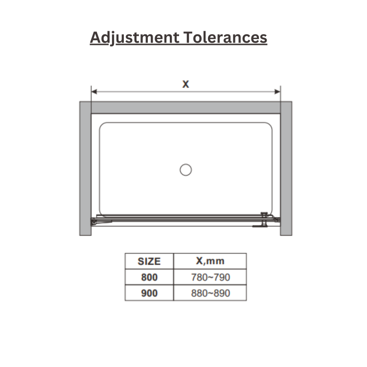 ONLY OPENED - Chrome 8mm Fluted Glass Glass Hinged Shower Door 900mm Left Hand - Matira