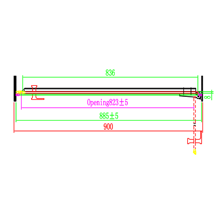 ONLY OPENED - Chrome 8mm Fluted Glass Glass Hinged Shower Door 900mm Left Hand - Matira