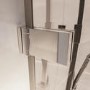 ONLY OPENED - Chrome 8mm Fluted Glass Glass Hinged Shower Door 900mm Left Hand - Matira