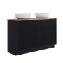 ONLY OPENED - Matira 1240mm Fluted Floorstanding Black Vanity Unit