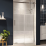 1000mm Ribbed Glass Left Hand Sliding Shower Door 8mm Glass - Matira