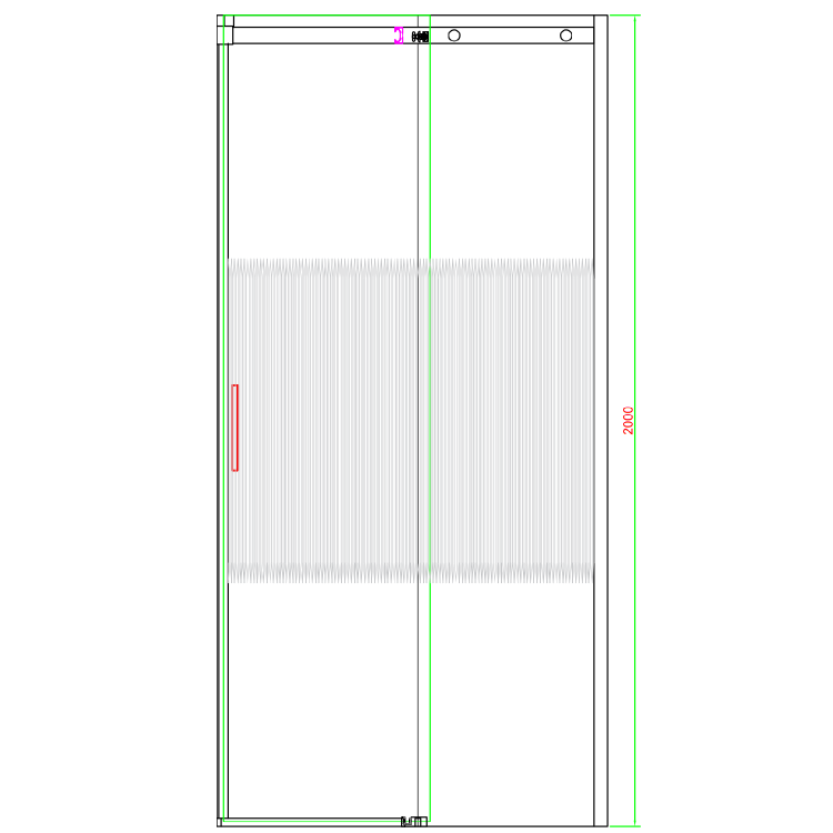1000mm Ribbed / Fluted Glass Left Hand Sliding Shower Door 8mm Glass - Matira