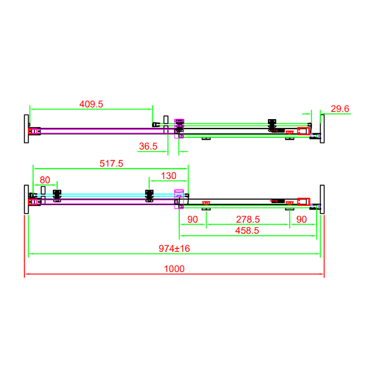 1000mm Ribbed / Fluted Glass Left Hand Sliding Shower Door 8mm Glass - Matira