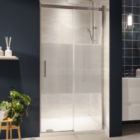 1200mm Ribbed Glass Left Hand Sliding Shower Door 8mm Glass - Matira