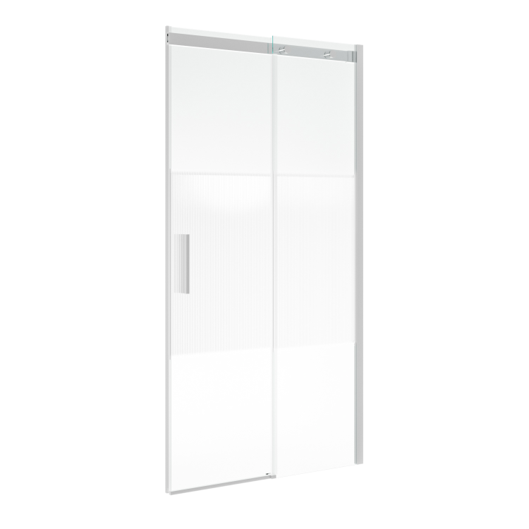 1200mm Ribbed Glass Left Hand Sliding Shower Door 8mm Glass - Matira