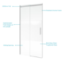 1200mm Ribbed Glass Right Hand Sliding Shower Door 8mm Glass - Matira