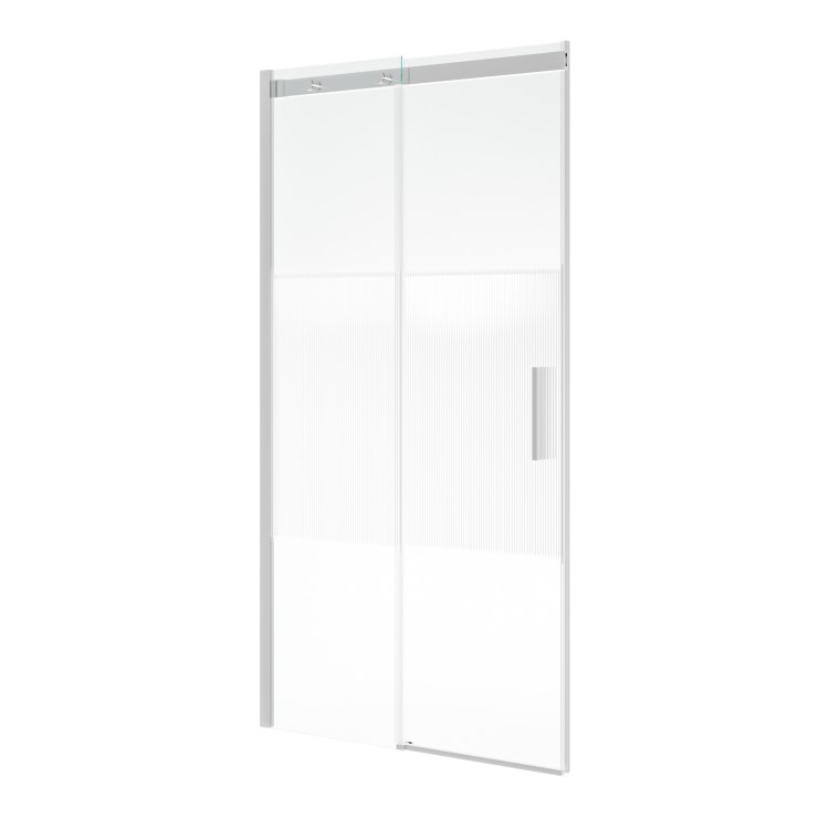 1200mm Ribbed Glass Right Hand Sliding Shower Door 8mm Glass - Matira