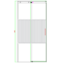 1200mm Ribbed Glass Right Hand Sliding Shower Door 8mm Glass - Matira