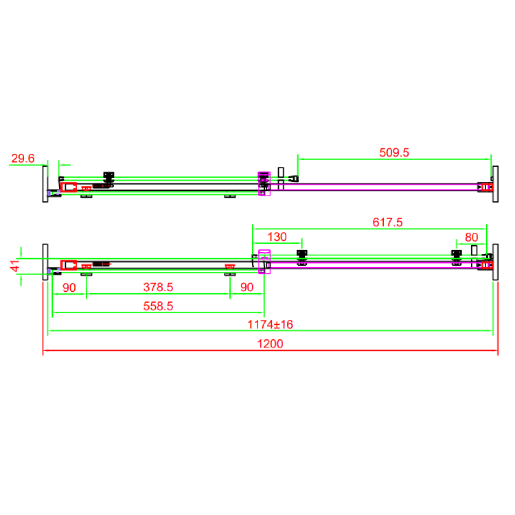 1200mm Ribbed Glass Right Hand Sliding Shower Door 8mm Glass - Matira