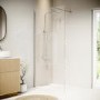 1000mm Ribbed Glass Shower Screen for Wetroom & Walk In Shower - Matira