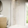 800mm Fluted Glass Shower Screen for Wet Room & Walk In Shower - Matira