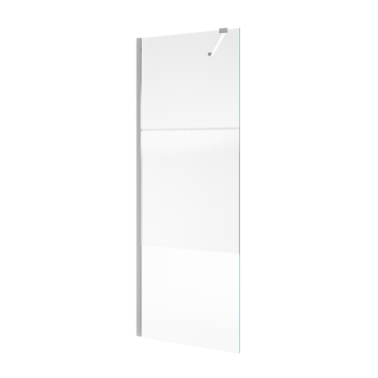 800mm Fluted Glass Shower Screen for Wet Room & Walk In Shower - Matira