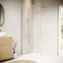 900mm Ribbed Glass Shower Screen for Wetroom & Walk In Shower - Matira