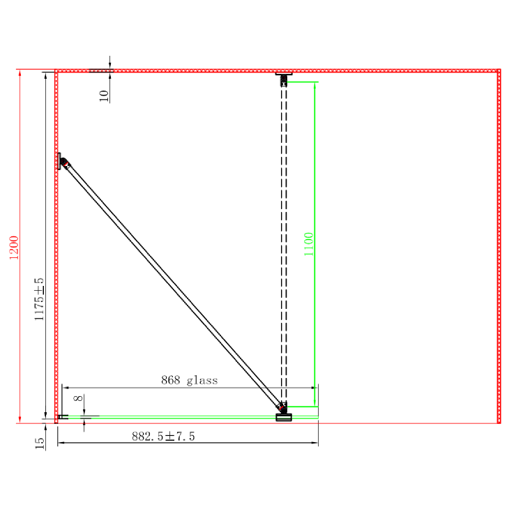 900mm Ribbed Glass Shower Screen for Wetroom & Walk In Shower - Matira