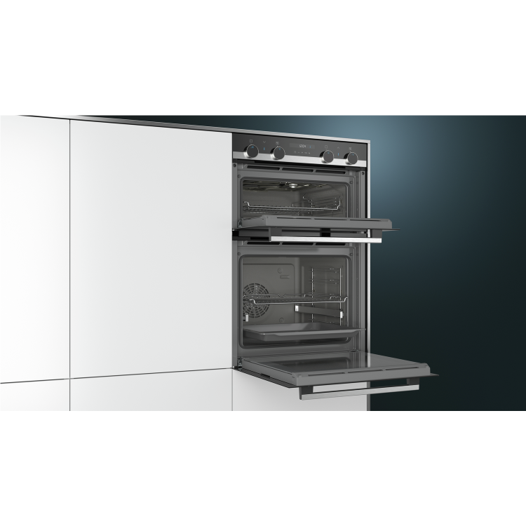 Refurbished Siemens iQ500 MB557G5S0B 60cm Double Built In Electric Oven Stainless Steel