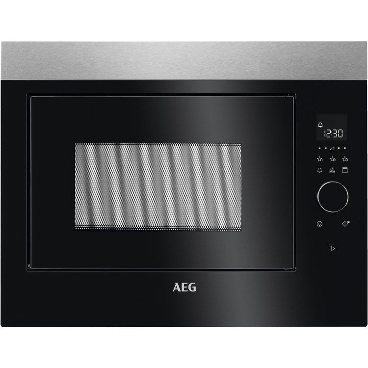 Refurbished AEG MBE2658DEM Built In 26L 900W Microwave & Grill Black & AntiFingerprint Stainless Steel