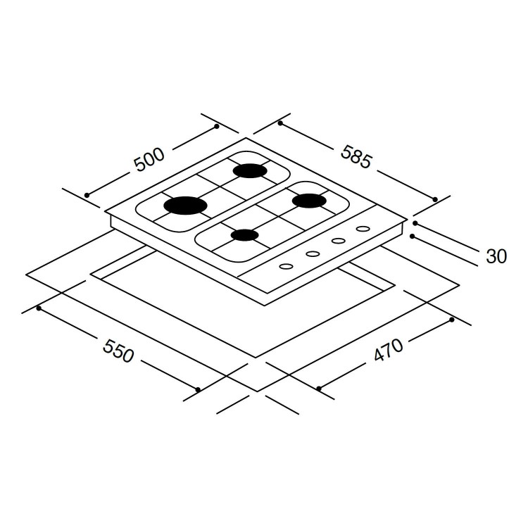 Matrix MBG002SS Four Function Electric Oven & Gas Hob Pack - Stainless Steel