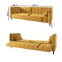 Yellow Velvet Click Clack Sofa Bed - Seats 3 - Mabel