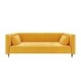 Yellow Velvet 3 Seater Sofa Bed with Cushions - Sleeps 2 - Mabel