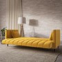 Yellow Velvet Click Clack Sofa Bed - Seats 3 - Mabel