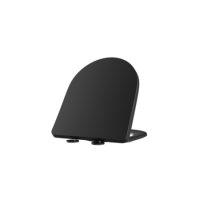 GRADE A1 - Matt Black Round Soft Close Toilet Seat with Quick Release - Legend