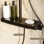 Black Thermostatic Mixer Shower Set with Push Button & Shelf - Mika