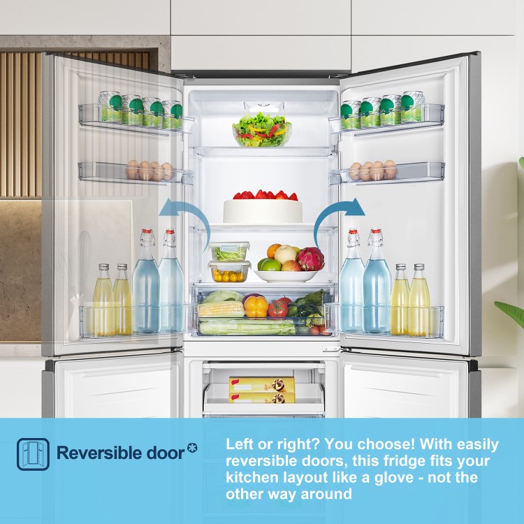 Fridgemaster 252 Litre 50/50 Freestanding Fridge Freezer - Silver