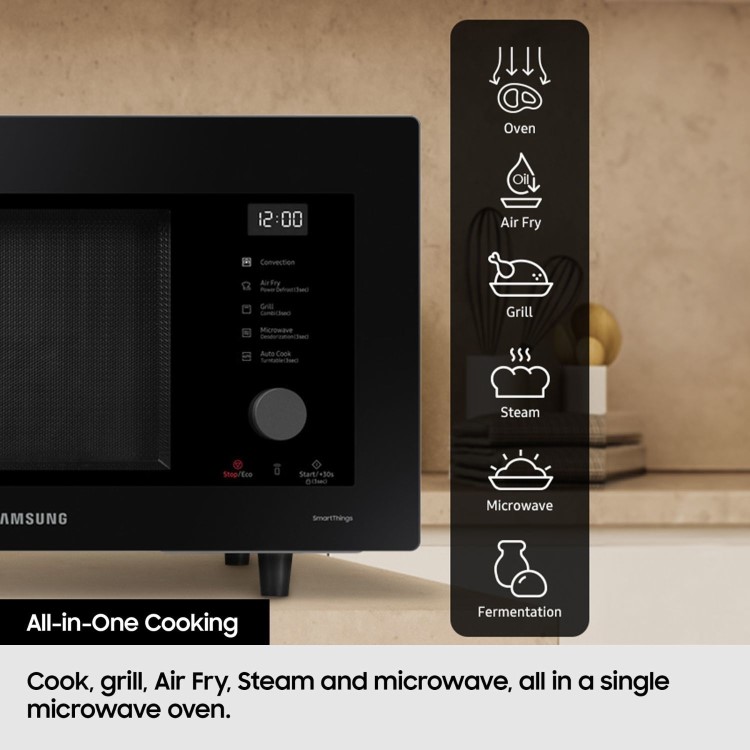Samsung 32L Freestanding Combination Microwave Oven with Grill and built in Air Fryer in Black