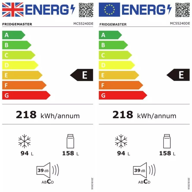 Fridgemaster 252 Litre 50/50 Freestanding Fridge Freezer - White