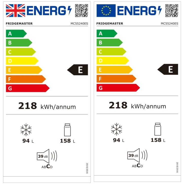 Fridgemaster 252 Litre 50/50 Freestanding Fridge Freezer - Silver