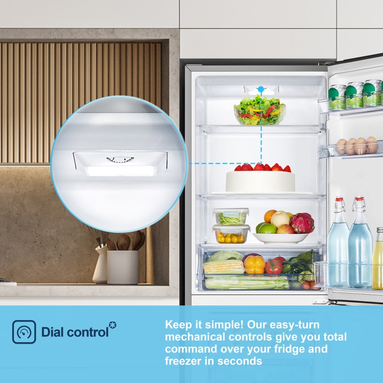 Fridgemaster 252 Litre 50/50 Freestanding Fridge Freezer - Silver